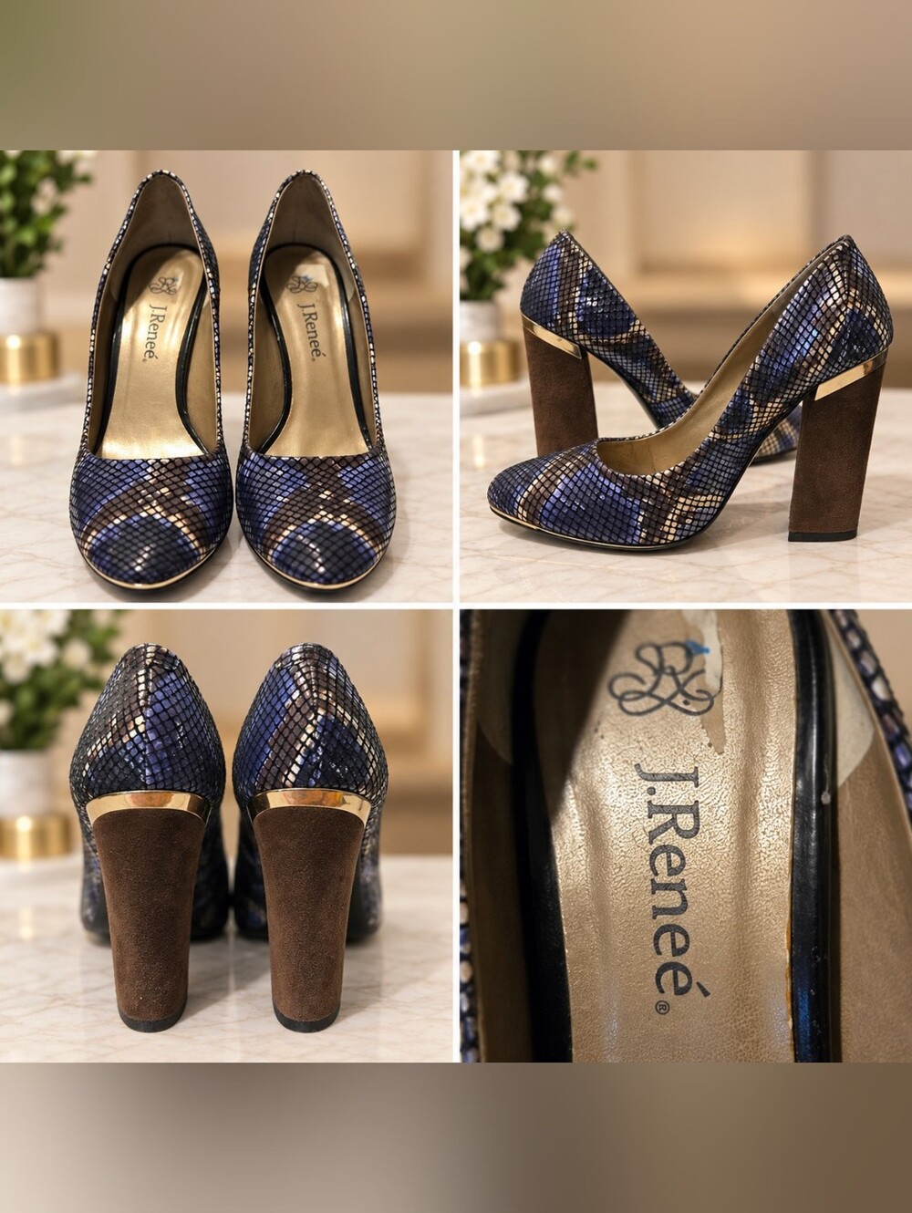 J. Reneé Rattle Snakeskin Print Pumps – Size 8M